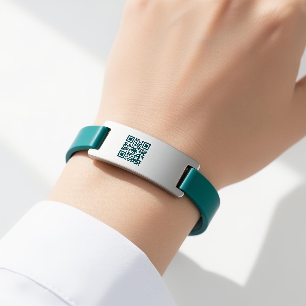 Medical ID bracelet with QR code